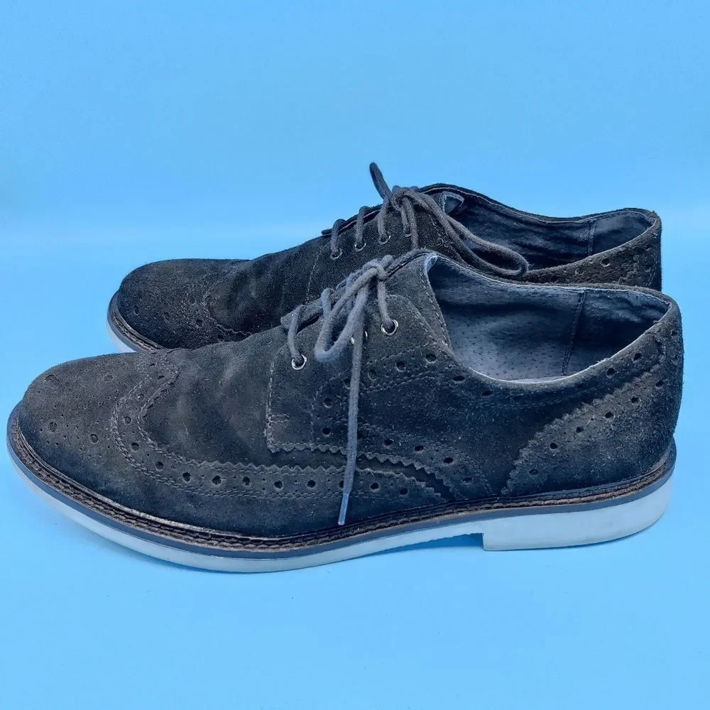 Joseph Abboud Suede Wingtip Brogue Oxford Shoes Men’s Size 11.5 Charcoal Black